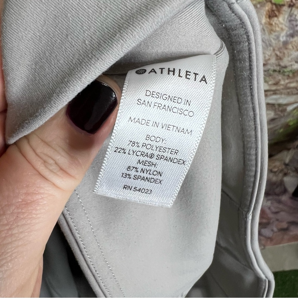 ATHLETA Gray Athleisure Yoga Wide-Band Waist Leggings, L - Picture 9 of 9